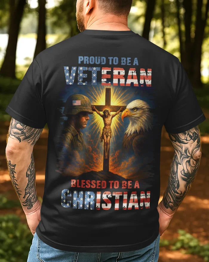 Proud To Be A Veteran All Over Print T-Shirt - Image 1